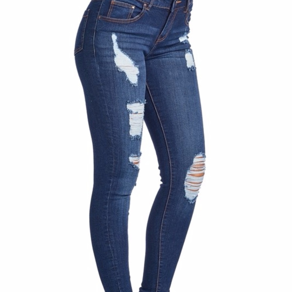 Blue Age Distessed Stretchy Skinny Jeans